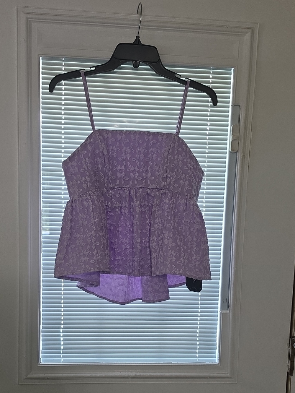 Women's Lilac Floral Peplum Cami with Adjustable Straps